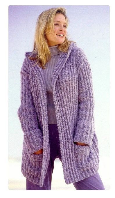 Knitted Jackets Women, Ladies Cardigan Knitting Patterns, Chunky Knitting Patterns, Chunky Knitting, Jacket With Pockets, Jacket Sweater, Vintage Knitting Patterns, Crochet Jacket, Crochet Cardigan Pattern