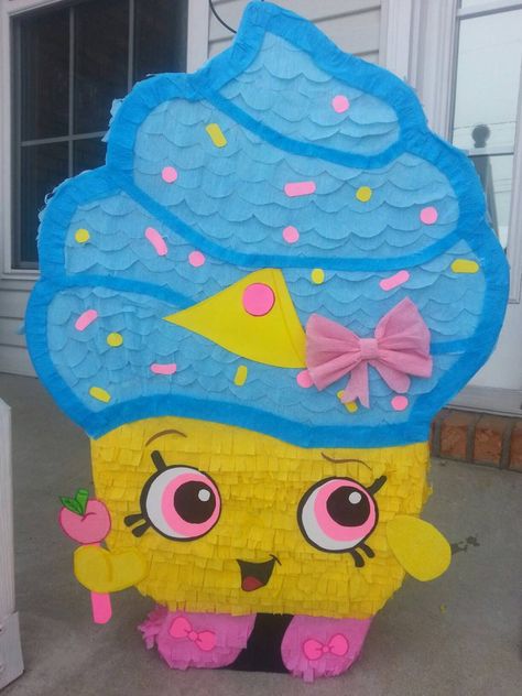 Shopkins cupcake piñata ($38). | Everything You Need to Buy For the Ultimate Shopkins Birthday Party | POPSUGAR Moms Photo 25 Shopkins Party Decorations, Shopkins Cupcakes, Pinata Cupcakes, Shopkins Bday, Shopkins Cake, Shopkins Birthday Party, Cupcake Queen, Shopkins Party, Shopkins Birthday