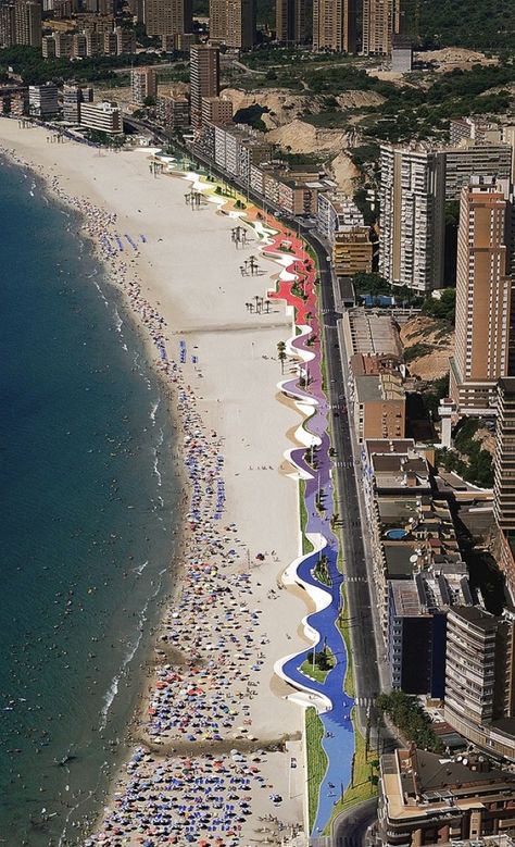 Urban Beaches, Urban Landscape Design, Landscape And Urbanism, Landscape Architecture Design, Benidorm, Beach Design, East Sussex, Desert Landscaping, Urban Planning