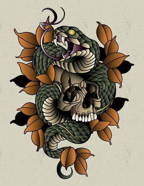 Traditional Rattlesnake Tattoo, Rattlesnake Tattoo, Traditional Tattoo Reference, Traditional Snake Tattoo, Gear Tattoo, Japanese Snake Tattoo, Tattoo Snake, Japanese Flower Tattoo, Snake Tattoo Design