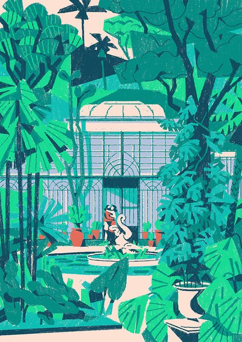 Matteo-berton-illustration-itsnicethat-11 Illustration Design Graphique, Comics Illustration, 동화 삽화, Garden Illustration, Meteor Garden 2018, Kunst Inspiration, Art Et Illustration, Kew Gardens, Green House