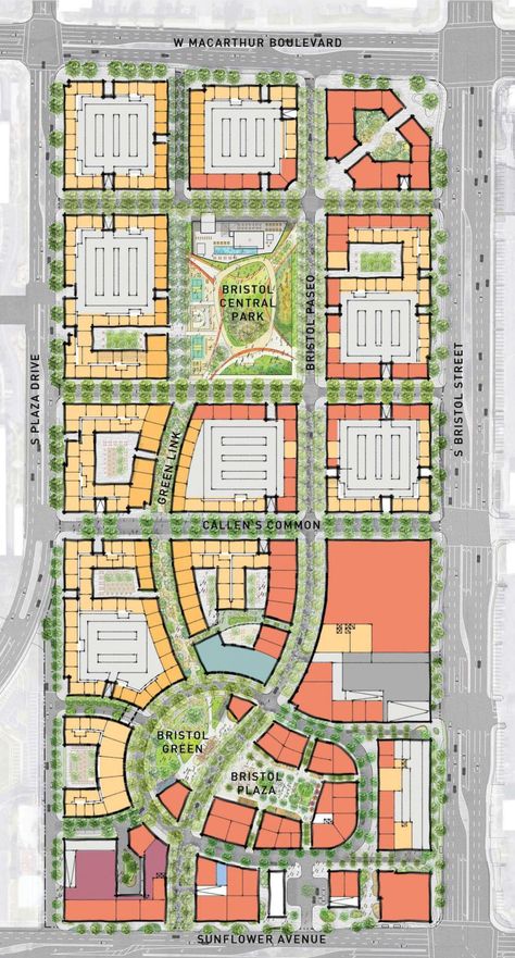 City Skylines Game, Site Plan Design, City Maps Design, Urban Design Diagram, Urban Design Graphics, Urban Design Architecture, Urban Design Concept, New Urbanism, Urban Village