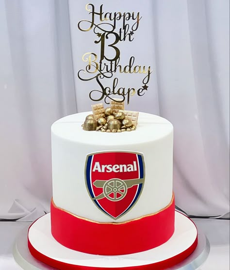 Arsenal Themed Birthday Cake, Arsenal Cake Ideas For Men, Arsenal Birthday Cakes For Men, Arsenal Cake Ideas Birthdays, Arsenal Football Cake, Arsenal Birthday Cake, Chelsea Football Cake, 80th Birthday Cake For Men, Arsenal Cake