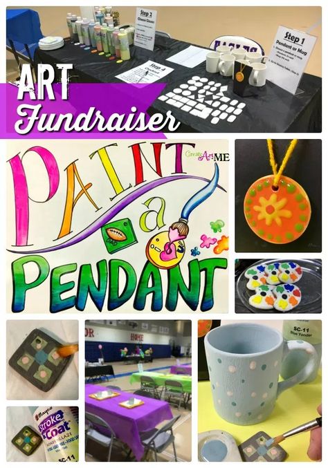 Paint A Pendant Fundraiser Idea - Create Art with ME Charity Work Ideas, Clay Projects For Kids, School Function, Fun Fundraisers, Art Fundraiser, Fundraiser Event, Fundraising Activities, Fundraiser Ideas, Charity Project