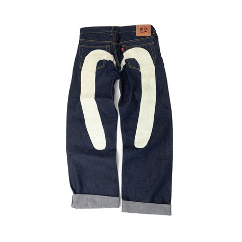 evisu jeans, baggy pants Evisu Jeans Outfit, Crazy Jeans, Evisu Jeans, Bape T Shirt, Vintage Denim Jeans, Chill Fits, Baggy Clothes, Baggy Pants, Cute Summer Outfits