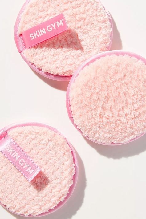 Skin Gym Cleanie Puffs Reusable Round Makeup Remover Pads, Set of 3 | Anthropologie Product Wishlist, Night Skincare Routine, Makeup Towel, Skin Gym, Night Beauty Routine, Skincare Accessories, Luxury Stuff, Skincare Ideas, Round Makeup