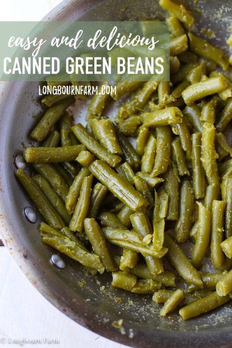 Canned Green Bean Recipes, Canned Green Beans, Seasoned Green Beans, Green Beans Side, Green Bean Casserole Easy, Crockpot Steak, Easy Green Beans, Bean Recipe, Can Green Beans