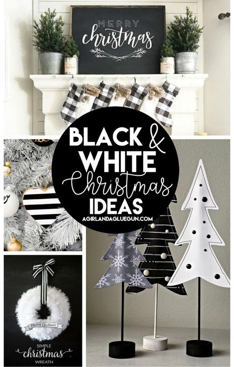 Black and White Christmas White Christmas Ideas, Black And White Christmas Decorations, Eyes Black And White, White Christmas Decorations, Black And White Christmas Tree, Black Christmas Decorations, White Christmas Tree Decorations, Everything Black, Black White Christmas