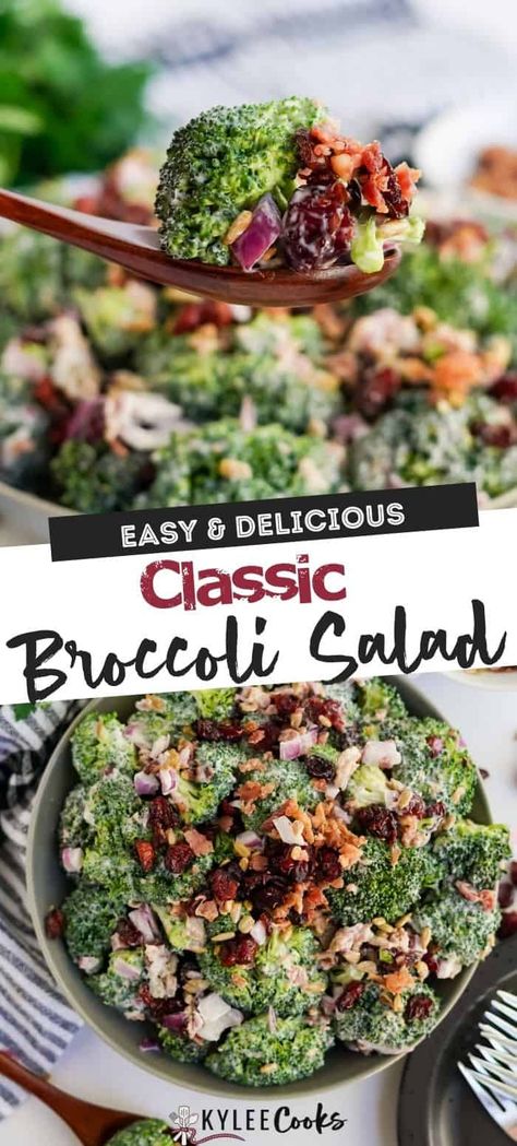 Bacon Broccoli Salad, Easter Salad Recipes, Best Broccoli Salad Recipe, Grilled Vegetable Salads, Easy Broccoli Salad, Bacon Broccoli, Broccoli Salad Recipe, Bacon Salad, Broccoli Pasta