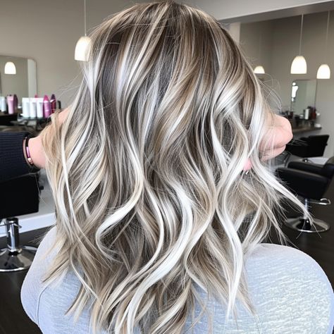 Cool Blonde Hair Inspiration, Gray Blend Blonde, Blonde To Blend Grey, Blonde Hair To Blend Gray, Blonde Highlights Covering Grey, Best Grey Hair Color, Blonde Hair Color To Cover Gray, Blending Greys Into Brown Hair Blonde, Blonde Hair Color Ideas To Hide Gray