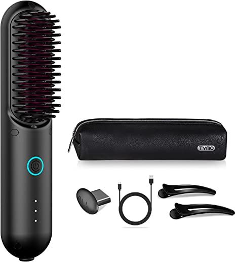 Amazon.com : TYMO PORTA Mini Cordless Hair Straightener Brush, Portable Hair Straightener Comb with USB Rechargeable Feature, Negative Ion Hair Straightener Brush for women, Anti-Scald & Auto-Off : Beauty & Personal Care Cordless Hair Dryer, Travel Straightener, Heated Brush, Cordless Hair Straightener, Hot Comb, Hair Blowout, Mini Hair Straightener, Hair Straightener Brush, Hair Dryer Diffuser