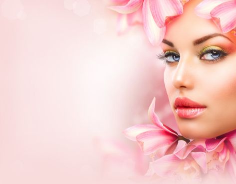 Beauty Salon Posters, Anti Aging Face Serum, Model Woman, Fairy Makeup, Beauty Face Women, Orchid Flowers, Beauty Parlor, Flowers Beautiful, Beauty Spa