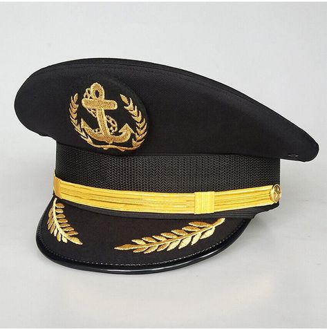 Sailor Captain, Captain Cap, Sailor Cap, Military Hats, Military Marines, Mens Fedora, Party Models, Navy Hats, Military Cap