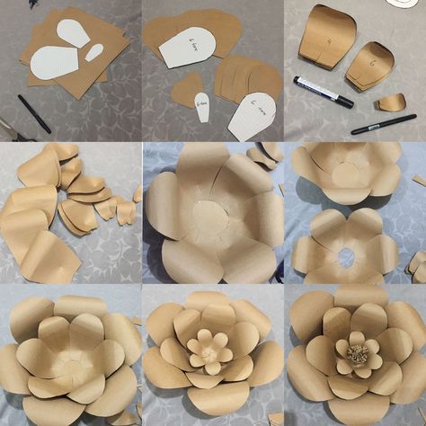 Paper Flowers Diy Easy, Paper Flower Patterns, Diy Flores, Paper Flower Art, Paper Flower Decor, Paper Flower Crafts, Handmade Flowers Paper, Diy Paper Crafts Decoration, Paper Flowers Craft