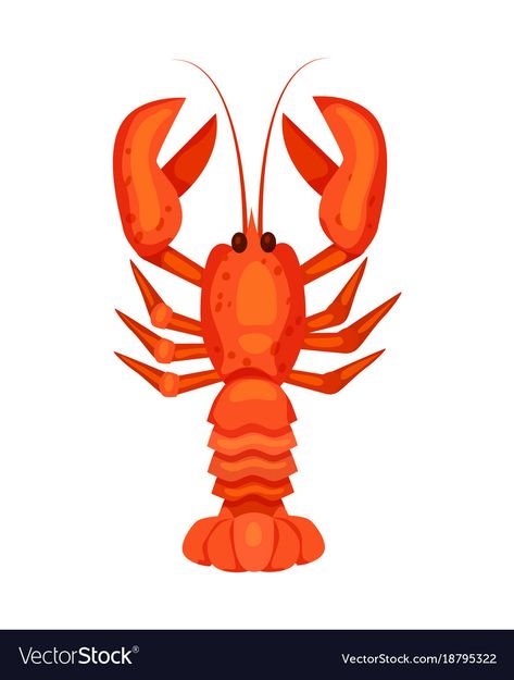 Lobster isolated icon in cartoon style Royalty Free Vector Lobster Clipart, Cartoon Lobster, Lobster Drawing Simple, Lobster Cartoon, Lobster Drawing, Lobster Tattoo, Lobster Design, Styled Stock, Chalk Art