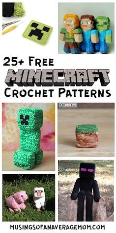 Minecraft Crochet Patterns, Minecraft Crochet, Minion Crochet Patterns, Minecraft Pattern, Minion Crochet, Tutorial Amigurumi, Crochet Toys Free, Crochet Mignon, Confection Au Crochet