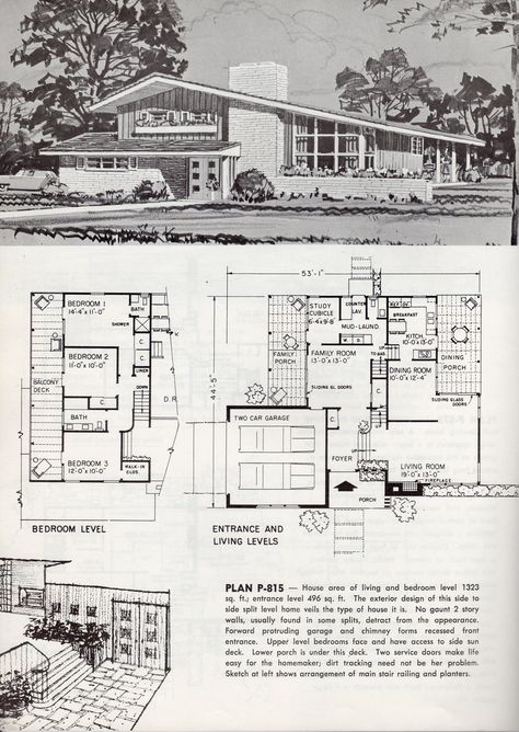 1963 | Explore SportSuburban's photos on Flickr. SportSuburb… | Flickr - Photo Sharing! Mid Century Modern Floor Plans, Mid Modern House, Mid Century House Plans, Split Level House Plans, Vintage Floor Plans, Mid Century Modern House Plans, Modern Floor Plans, Mcm House, Vintage House Plans