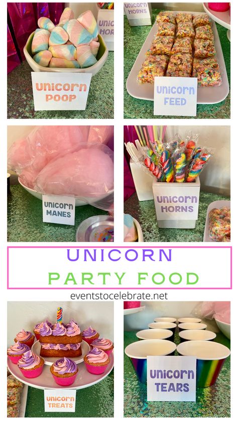 Just about every little girl goes through a unicorn phase. Give her a dream unicorn birthday party with these cute ideas! Unicorn Food For Birthday Party, Unicorn Bday Games, Princess Unicorn Party Ideas, Mermaids And Unicorns Birthday Party, Unicorn Birthday Party Game Ideas, Unicorn Birthday Party Food Table, Unicorn Birthday Ideas Diy, Unicorn 3rd Birthday Party Activities, Unicorn 6 Birthday Party