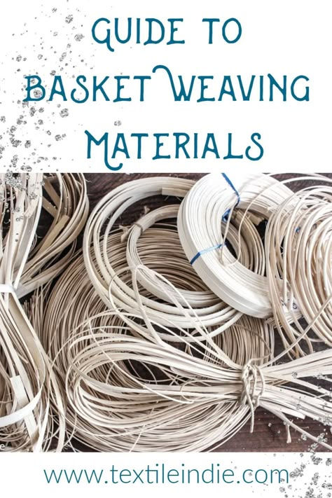 Guide to Basket Weaving Materials www.textileindie.com #basketweavingmaterials #craftskills #basketmaterials #textileindie There are many different basket weaving styles and traditions in the world. Check out Beginners Guide to Basket Weaving for an overview of basket types and techniques. Here on Textile Indie we are going to focus on baskets made from the rattan plant. This is called basket reed. The pieces we'll be weaving with are made from the inner parts of the rattan vine. Rattan is a vin Diy Basket Weaving, Weaving Materials, Paper Basket Weaving, Reed Basket, Making Baskets, Bushel Baskets, Basket Weaving Diy, Basket Weaving Patterns, Basket Weaver