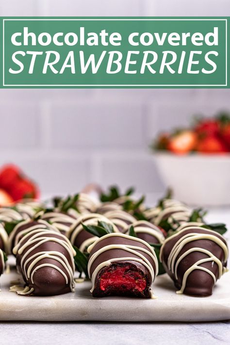 Chocolate covered strawberries are a delicious, classic dessert that is perfect for Valentine's day, or spring. They are fun, & easy to make. #chocolate #strawberries #chocolatecoveredstrawberries #dessert #valentinesday #glutenfreedessert #nobake #darkchocolate #easyrecipe #valentinesdayrecipe #robustrecipes Chocolate Drizzle, Indulgent Desserts, Classic Desserts, Bittersweet Chocolate, Covered Strawberries, Chocolate Strawberries, Chocolate Covered Strawberries, Chocolate Dipped, Gluten Free Desserts