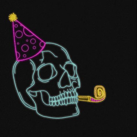 Happy Birthday Skeleton, Skull Happy Birthday, Skeleton Birthday Party, Happy Birthday Gothic, Happy Birthday Skulls, Birthday Skeleton, Birthday Gif Images, Birthday Animated Gif, Hard Gif