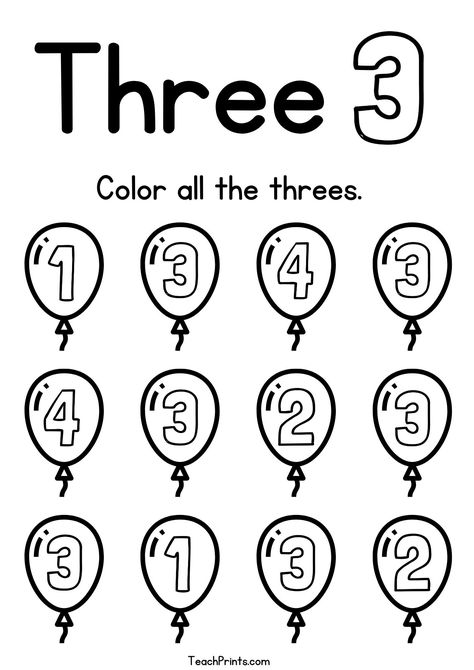 Number 3 Tracing Worksheets - Free Printables - Teach Prints Number 3 Activities For Toddlers, Number 2 Worksheets Preschool, Number 3 Worksheet Preschool, Number Practice Worksheets, Letters Activities, Preschool Prewriting, Preschool Worksheets Free Printables, Daycare Lesson Plans, Number Practice