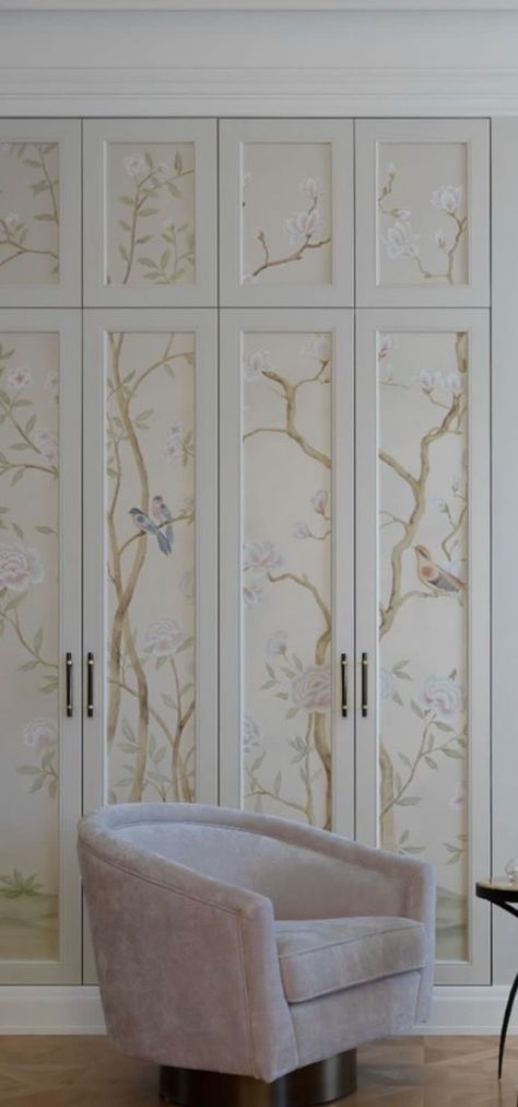 Wallpaper Wardrobe Doors, Wallpaper Closet Doors, Cupboard Wallpaper, Wardrobe Wallpaper, Wallpaper Wardrobe, Wardrobe Door Designs, Closet Room, Wardrobe Design Bedroom, Wardrobe Doors