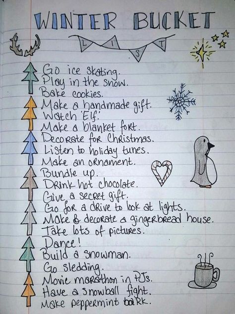 Bucket List With Boyfriend, Bullet Journal Calendrier, Herbst Bucket List, Christmas Bucket List, Christmas Bucket, Winter Bucket List, Cute Date Ideas, Fall Bucket List, Vie Motivation