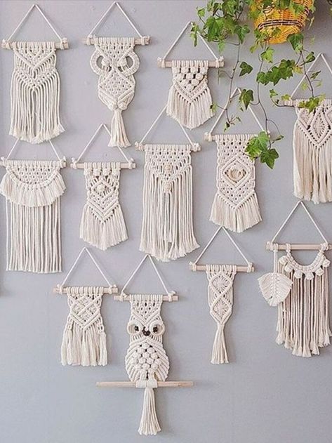 small macrame driftwood wall hanging art for room decor Hanging Driftwood, Driftwood Macrame, Small Macrame Wall Hanging, Owl Feather, Driftwood Wall, Small Macrame, Driftwood Wall Art, Boho Room Decor, Wood Router