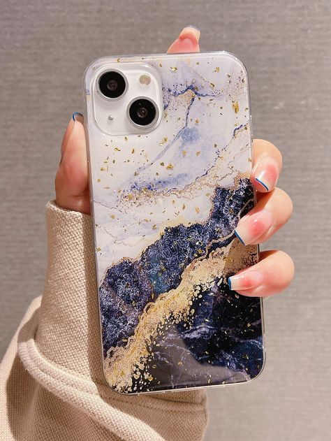 Navy Blue  Collar  TPU Marble Phone Cases Embellished   Phone/Pad Accessories Resin Phone Case For Men, Resin Case Phone, Resin Phone Cover Design, Resin Art Phone Cover, Resin Phone Cover, Epoxy Resin Phone Case, Mobile Back Cover Design, Diy Resin Phone Case, Resin Phone Case