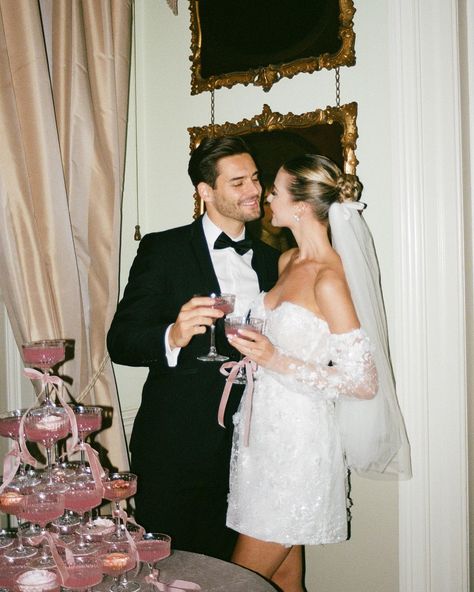 C + L + the pink champagne tower of dreams, captured on 35mm film ✨ Very excited to be headed to another @elevate_workshop this week. Perfect timing ahead of my first wedding of the season next week ✨ Workshop design and concept @elevate_workshops Styling @storiesof_events Photography @jesslathanphotography Venue @prestwoldhall On the day styling and support @_hsweddings Florist @emmacoxbrocante Dress @martinalianabridal via @dressmeprettybridalroom Stationery @lucymcspiritdesign HMUA @da... Night Flash Wedding Photography, Wedding Concept, Flash Wedding Photography, 60s Wedding Aesthetic, Film Photography Wedding, Vegas Wedding Aesthetic, Wedding Shot List, Elopement Reception, Nyc Elopement