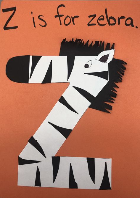 Preschool letter of the week craft- letter z zebra made with white and black construction paper Letter Z Crafts, Zebra Craft, Preschool Letter Crafts, Zoo Animal Crafts, Alphabet Crafts Preschool, Abc Crafts, Alphabet Letter Crafts, Preschool Letter, Crafts For Preschoolers