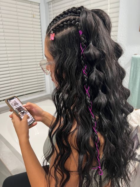 Casual Hairstyles For Long Hair, Festival Hair Braids, Rave Hairstyles, Rave Braids, Concert Hairstyles, Rave Hair, Mode Grunge, Fest Outfits, Braids With Extensions