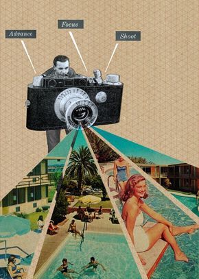 Sammy Slabbinck, Vintage Collage Art, Arte Pin Up, Camera Drawing, Collage Kunst, Illustrator Artist, Collage Artwork, Collage Poster, Vintage Collage