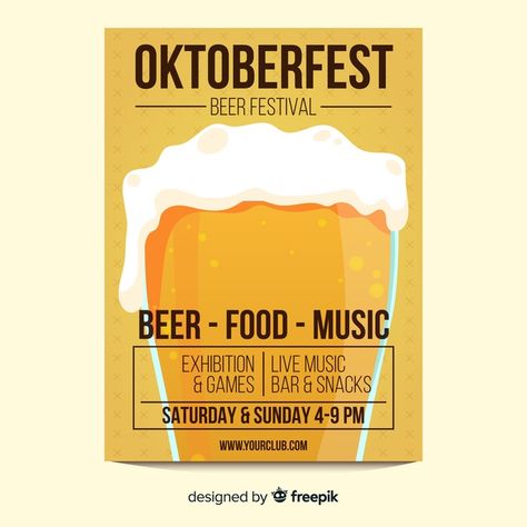 Oktoberfest Poster, Beer Poster Design, Retro Typography Poster, Beer Festival Poster, Beer Posters, Halloween Beer, Teacher Posters, Creative Banners, Poster Template Design