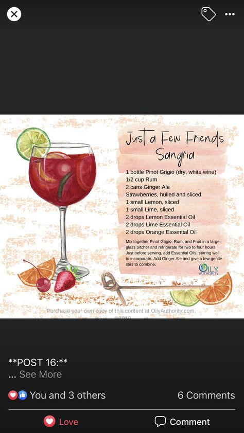 Wine Essential Oil Blend, Porch Drinks, Essential Oil Party, Beverages Recipes, Cooking With Essential Oils, Drink Garnishing, Lime Essential Oil, Essential Oil Mixes, Power Board