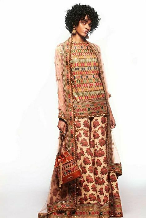 Sabyasachi Summer Collection, Tarun Khiwal, Sharara Suit Designs, Sabyasachi Mukherjee, Sharara Designs, Nikkah Dress, Sharara Suit, Desi Fashion, Suit Designs