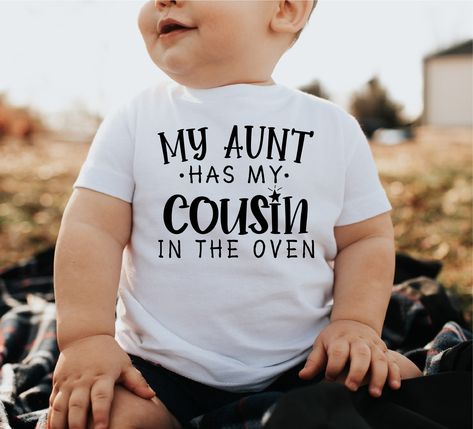 **My Aunt Has My Cousin In The Oven Shirt, Baby Announcement Tee, Auntie Pregnancy Reveal Shirt, Cute Big Cousin Shirt, Baby Shower Party Tee  ** 1. Check our photos for sizing and color options.  2. Choose your quantity. Feel free to add as many shirts as you wish!  3. Select your size and color from the drop-down menus.  4. Click "ADD TO CART" to add the shirt to your virtual cart.  5. Click "PROCEED TO CHECKOUT" to purchase your shirt.  6. Your shirt is now off to production! We will process Big Cousin Onesie, My Aunt Has My Cousin In The Oven, New Cousin Announcement, Cousin Baby Announcement, Pregnancy Announcement To Aunt And Uncle, Baby Announcing Ideas To Family, Aunt And Uncle Pregnancy Announcement, Big Cousin Shirt, Pregnancy Announcement Aunt