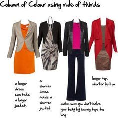 column of colour rule of thirds Golden Mean Ratio, Golden Mean, The Golden Mean, Inside Out Style, Wardrobe Planning, Body Proportions, Rule Of Thirds, Golden Ratio, Wardrobe Style