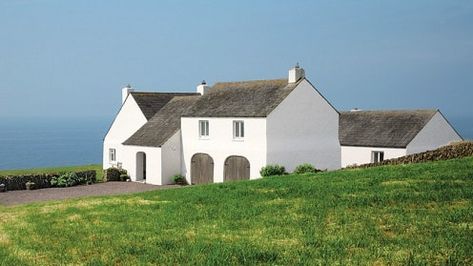 For Her Traditional Farmhouse on the Coast of Ireland, Simplicity is the Key Irish Farmhouse, Rustic Exterior, Irish Countryside, Irish Cottage, Angela Lansbury, County Cork, Ireland Homes, Bungalow Style, Traditional Farmhouse