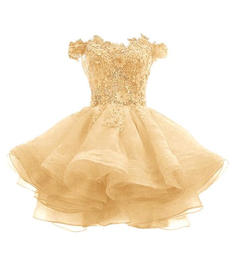 Belle Dress Short, Gold Dama Dresses, Short Poofy Dresses, Aesthetic Princess Dress, Yellow Short Dress, Gold Tutu Dress, Short Puffy Dresses, Princess Dress Short, Yellow Party Dress