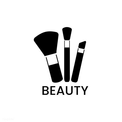 Black makeup brushes icon cosmetic vector | free image by rawpixel.com / filmful Make Up Logo Design Makeup, Makeup Icon Logo, Makeup Brush Drawing, Makeup Silhouette, Makeup Logo Design Ideas, Make Up Icon, Logo For Makeup, Folder Graphic Design, Black Makeup Brushes