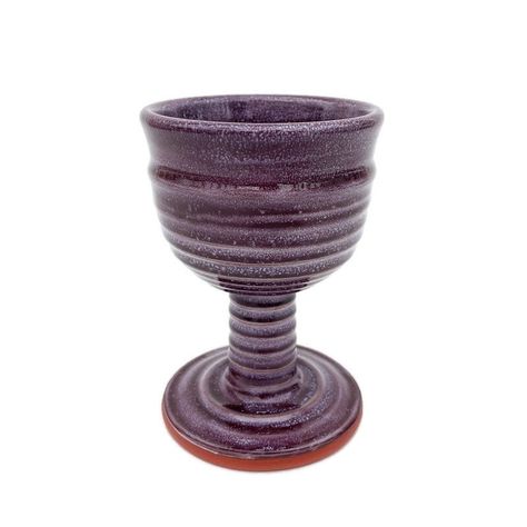 Pottery Goblet Purple, Hand Carved Handmade Wedding Wine Glass, Kiddush Cup, Ceramic Chalice, Gift Ceramic Goblet, Kiddush Cup, Wedding Wine, Terracotta Clay, Cup Ceramic, Purple Hands, Wine Wedding, Wine Goblets, Wine Glass Charms