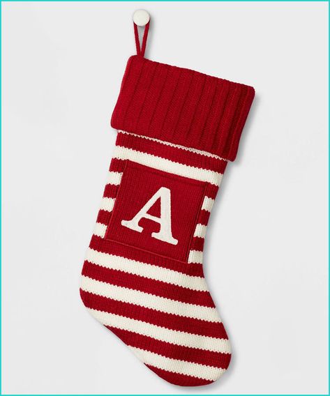 21 Precious Picks for Baby’s First Christmas Stocking Christmas Creative Design, Target Shopping List, Christmas Decorating Themes, Rustic Cabin Christmas, Striped Christmas Stocking, Monogram Christmas Stocking, Letter Stockings, Target Shopping, H Monogram