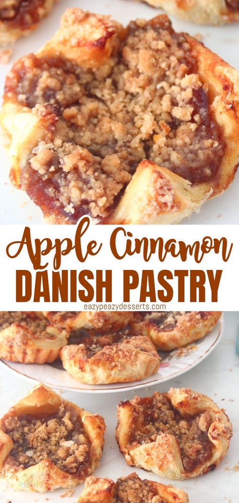 Danish Recipe From Scratch, Danish Recipe Puff Pastry, Apple Danish Recipe, Homemade Danish Recipe, Cinnamon Danish, Apple Danish, Christmas Cookie Recipes Holiday, Pastries Recipes Dessert, Apple Pastry