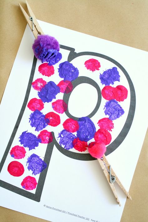 Letter P Craft, P Craft, Letter P Crafts, School Diy Ideas, Preschool Letter Crafts, Craft For Preschool, Learning Alphabet, Alphabet Crafts Preschool, Abc Crafts