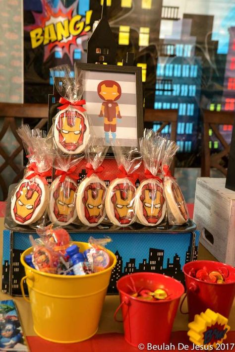 Iron Man Decorations, Iron Man Birthday Party, Iron Man Theme, Superheroes Birthday Party, Mens Birthday Party Decorations, Iron Man Party, Vintage Party Ideas, Iron Man Birthday, Kindergarten Party