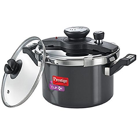 Prestige Clip On Aluminium Pressure Cooker With Glass Lid 5 Litres 2-Pieces Stainless Steel Pressure Cooker, Raw Oysters, Electric Cooker, Gas Cooker, Cooking Supplies, Pressure Cookers, Rice Cooker, Kitchen Stuff, Pressure Cooker