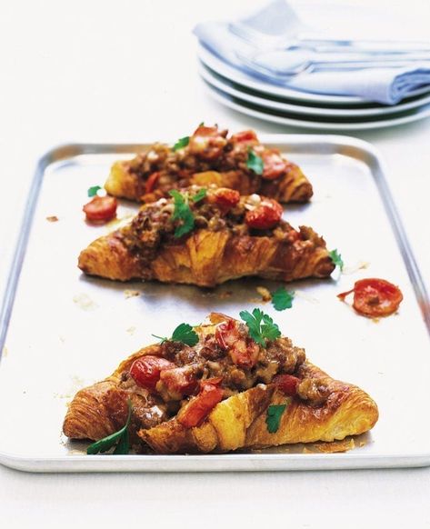 Spicy Sausage Recipes, Croissants Recipe, Butter Croissant, Brunch Bread, Croissant Recipe, Delicious Magazine, Spicy Sausage, Sausage Recipes, Brie