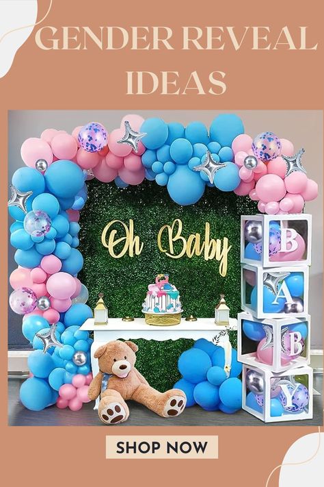 Box Gender Reveal, Gender Reveal Baby Shower Themes, Baby Gender Reveal Party Decorations, Gender Reveal Party Supplies, 1 Balloon, Baby Letters, Gender Reveal Balloons, Colorful Balloons, 4 Baby